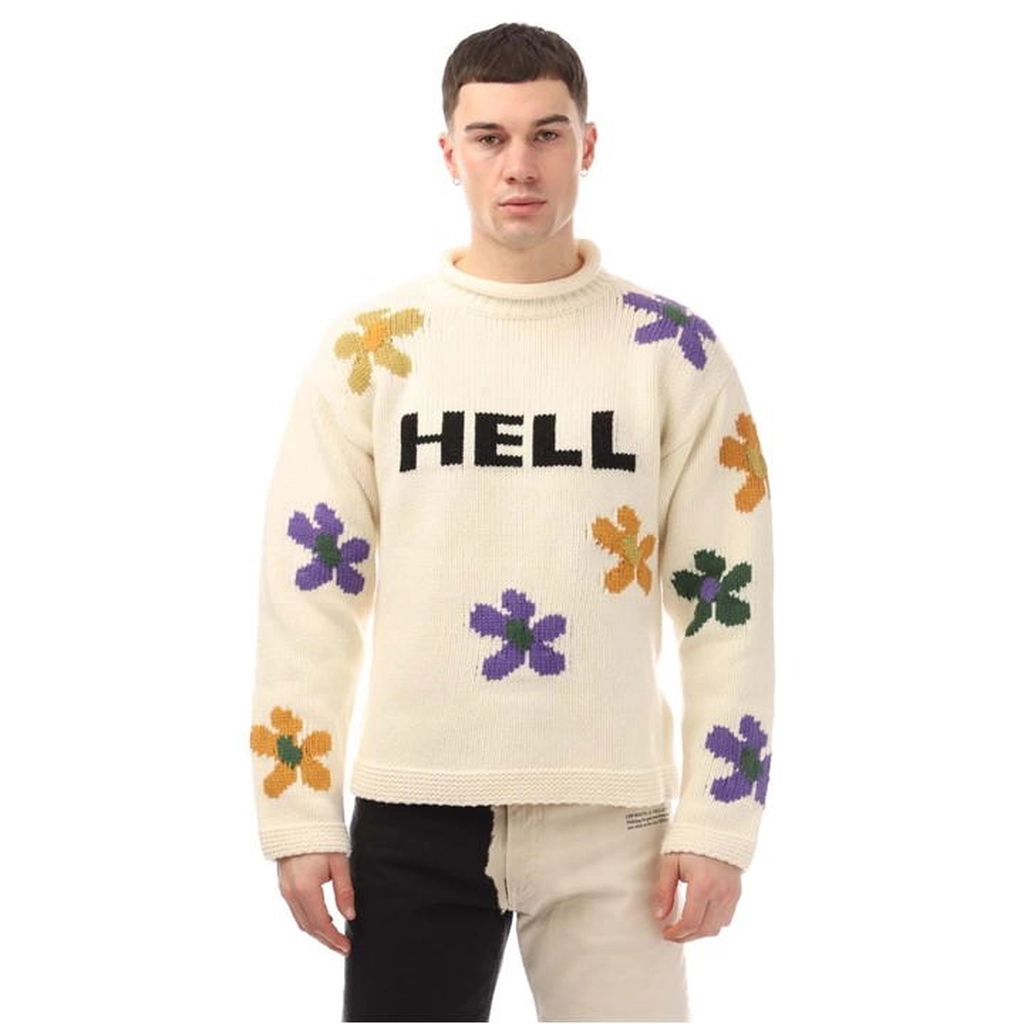 Palm Angels Hells Flowers Sweater - White